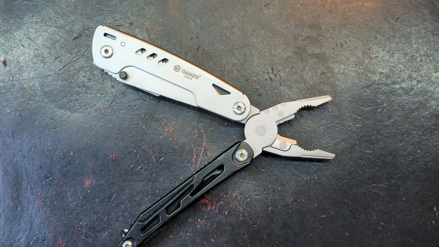 Ganzo G304 Full-sized Multitool, 21-in-1 Stainless Steel Pocket Knife with Screwdriver, Pliers with Sheath