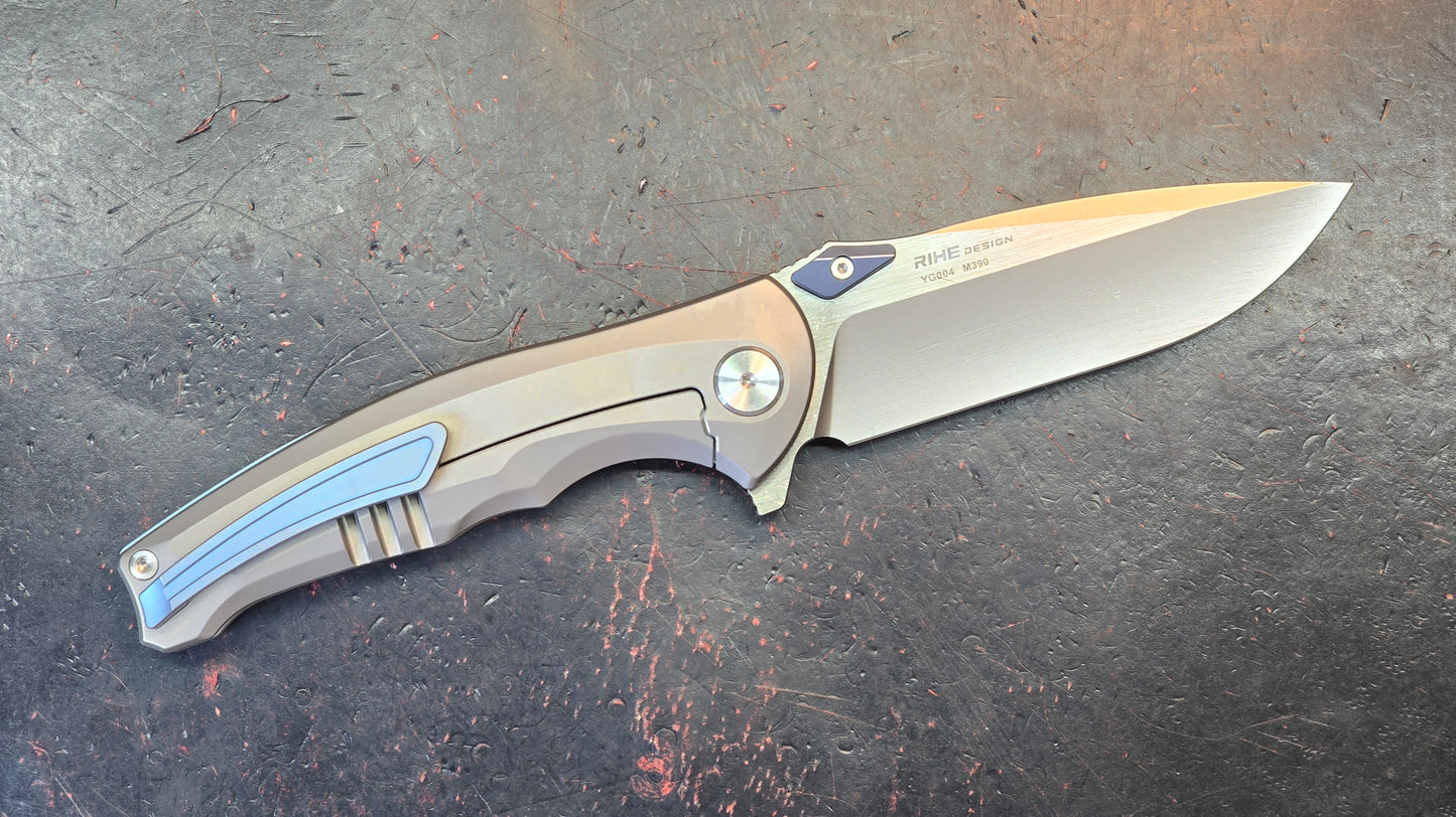 YANGGE YG004-Sand titanium alloy handle M390 Blade