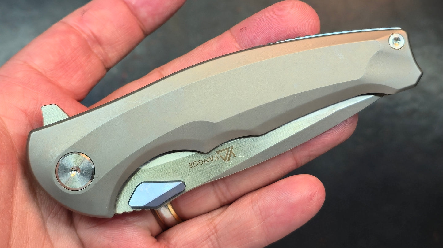 YANGGE YG004-Sand titanium alloy handle M390 Blade