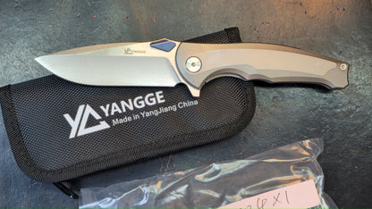 YANGGE YG004-Sand titanium alloy handle M390 Blade