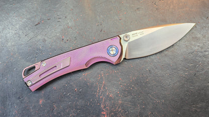 YJGDCN YJ2526 RIHE Design Button lock Titanium Handle M390 Blade