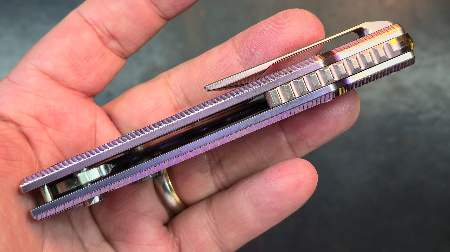 YJGDCN YJ2526 RIHE Design Button lock Titanium Handle M390 Blade