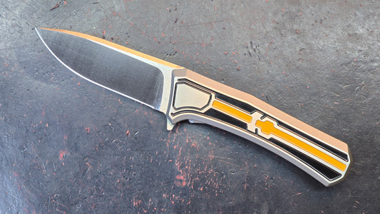 Yang Jiang (Sixleaf) Knife Titanium Handle 10Cr15Mov Blade