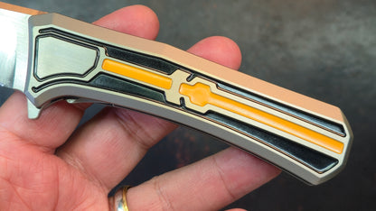 Yang Jiang (Sixleaf) Knife Titanium Handle 10Cr15Mov Blade