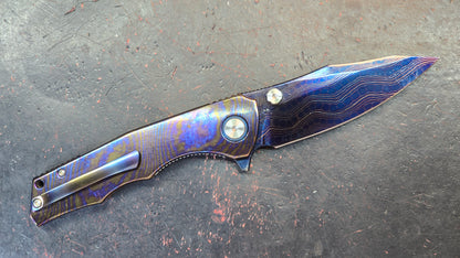 SixLeaf SL-81 Timascus Handle Damascus Blade