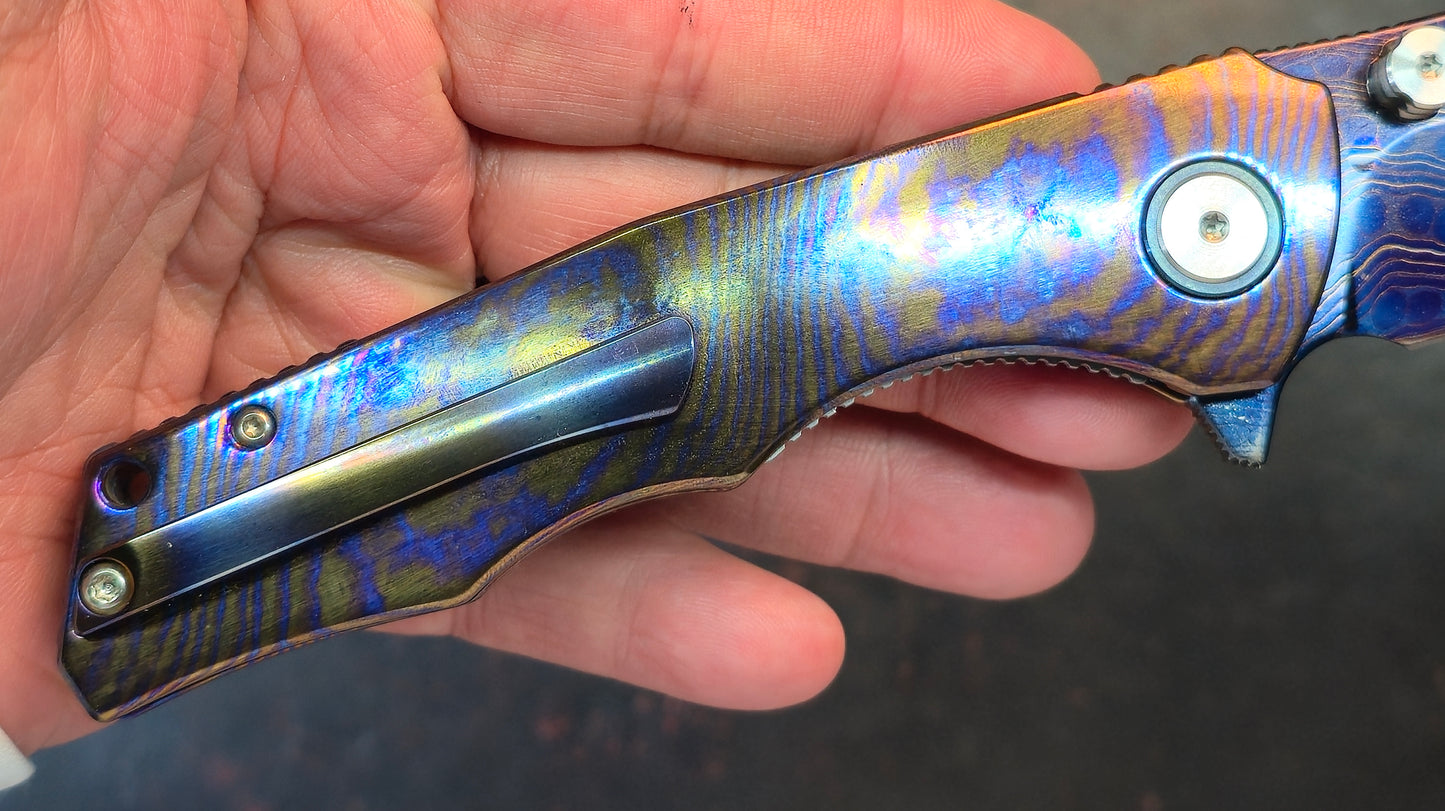 SixLeaf SL-81 Timascus Handle Damascus Blade