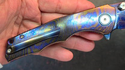 SixLeaf SL-81 Timascus Handle Damascus Blade