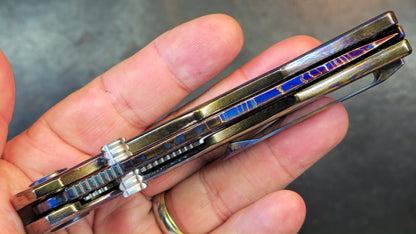 SixLeaf SL-81 Timascus Handle Damascus Blade