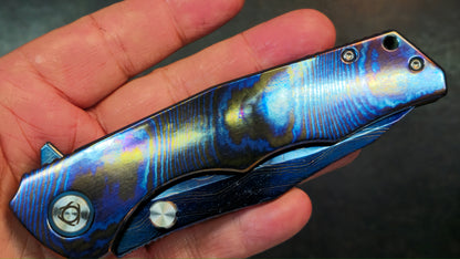 SixLeaf SL-81 Timascus Handle Damascus Blade