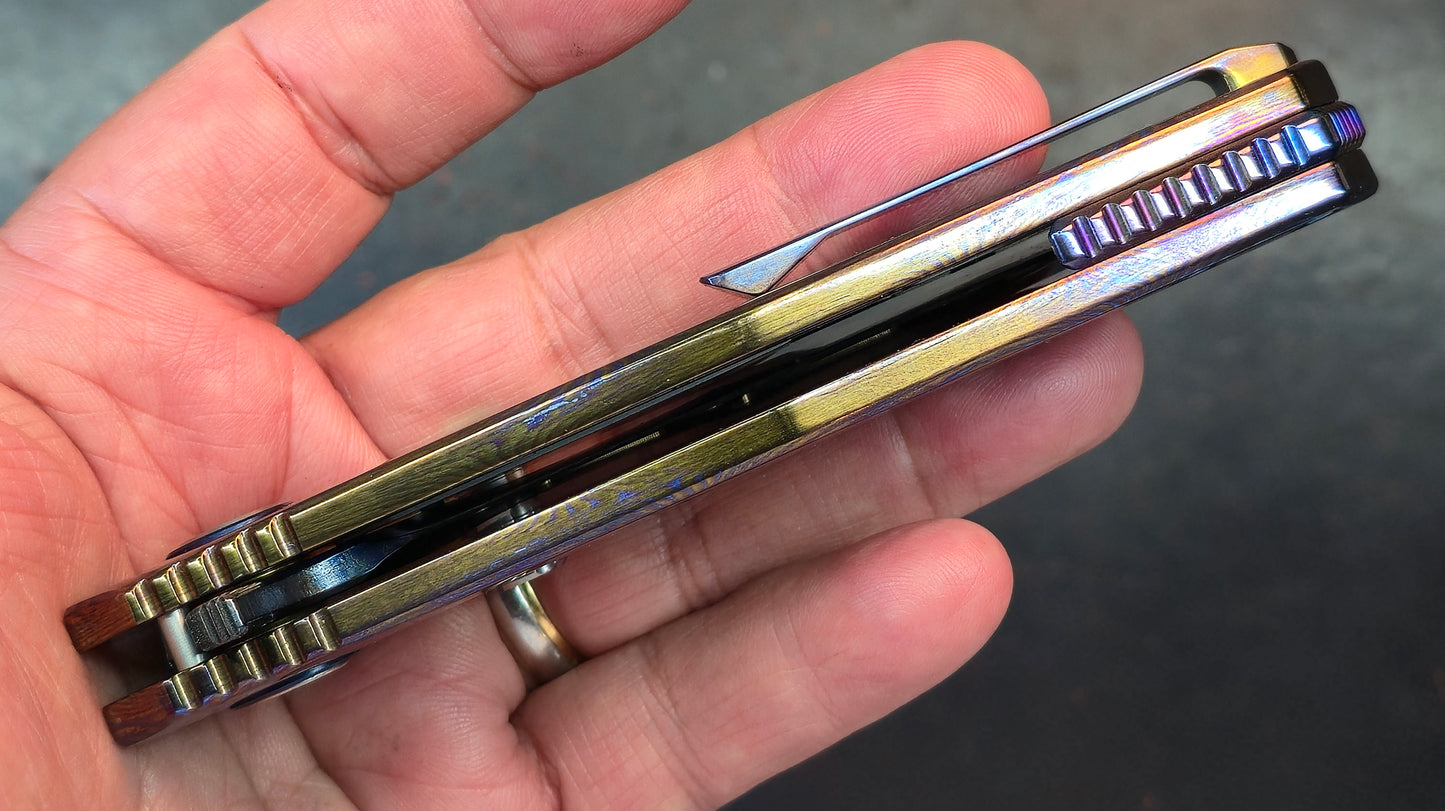 SixLeaf SL-81 Timascus Handle Damascus Blade