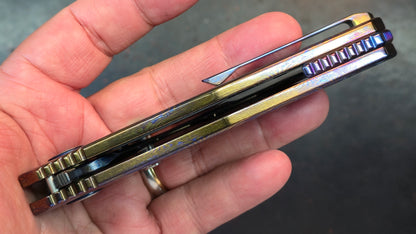 SixLeaf SL-81 Timascus Handle Damascus Blade