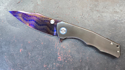 SixLeaf SL-81 Zirconium Handle Damascus Blade