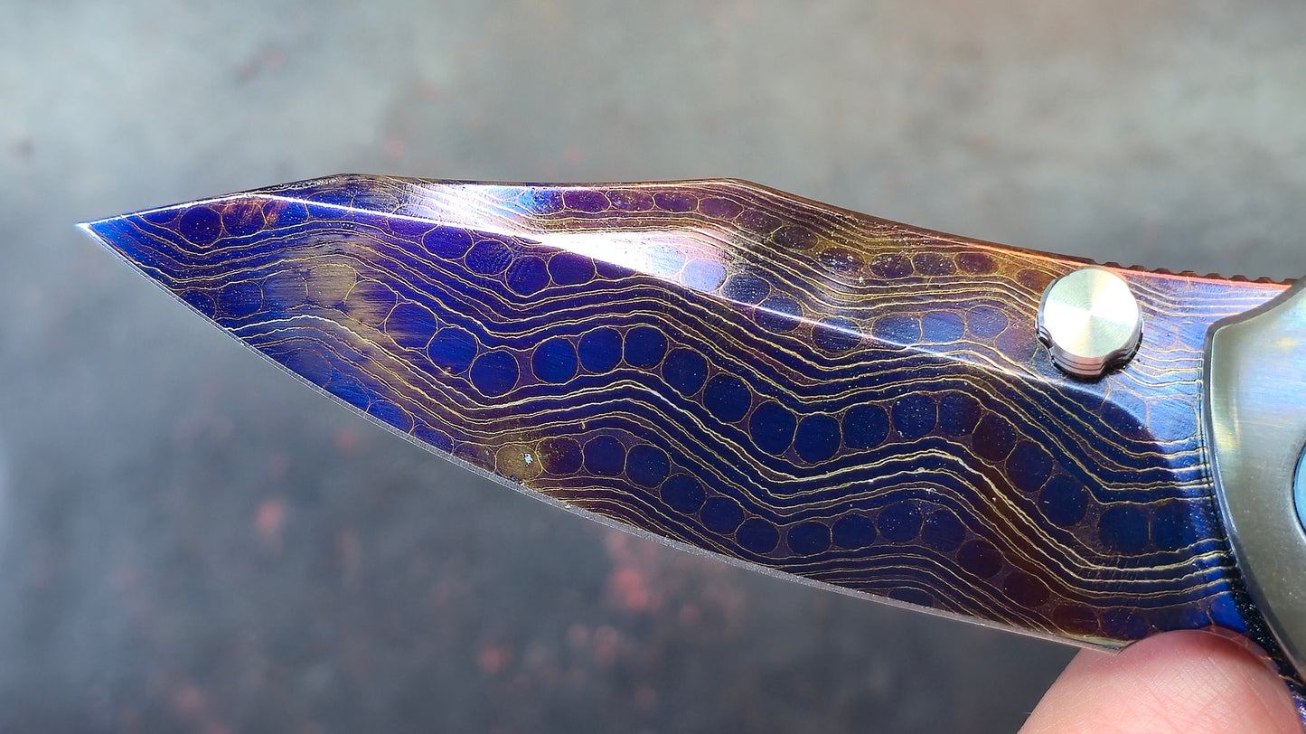 SixLeaf SL-81 Zirconium Handle Damascus Blade