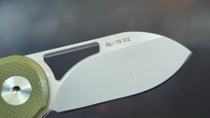 SixLeaf SL-75A-Green Micro Mini Folding Knife G10 Handle D2 Blade