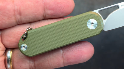 SixLeaf SL-75A-Green Micro Mini Folding Knife G10 Handle D2 Blade
