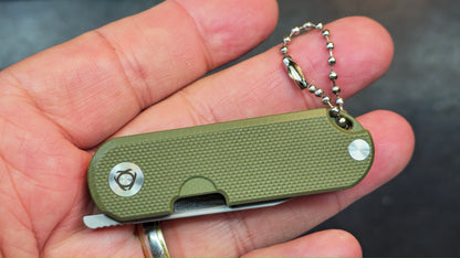 SixLeaf SL-75A-Green Micro Mini Folding Knife G10 Handle D2 Blade