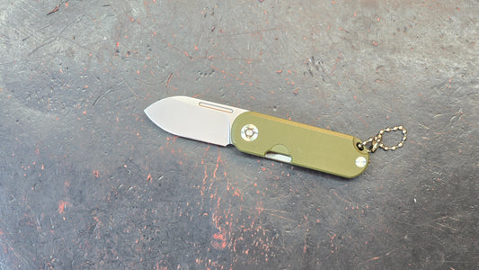 SixLeaf SL-75B-Green Micro Mini Folding Knife G10 Handle D2 Blade