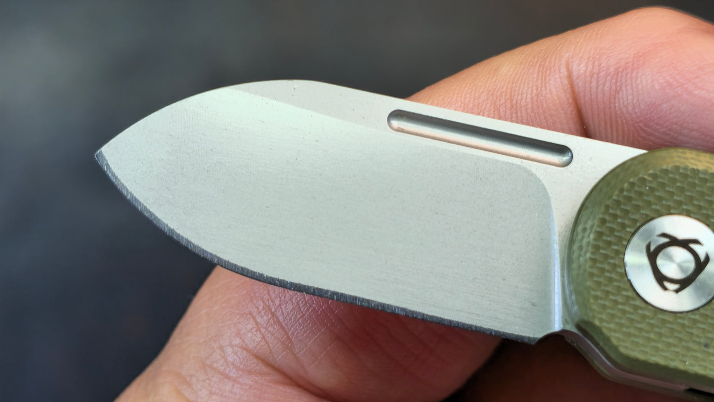 SixLeaf SL-75B-Green Micro Mini Folding Knife G10 Handle D2 Blade