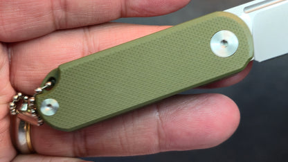 SixLeaf SL-75B-Green Micro Mini Folding Knife G10 Handle D2 Blade