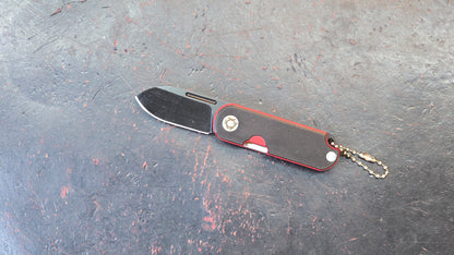 SixLeaf SL-75B-Black Micro Mini Folding Knife G10 Handle D2 Blade