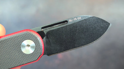 SixLeaf SL-75B-Black Micro Mini Folding Knife G10 Handle D2 Blade