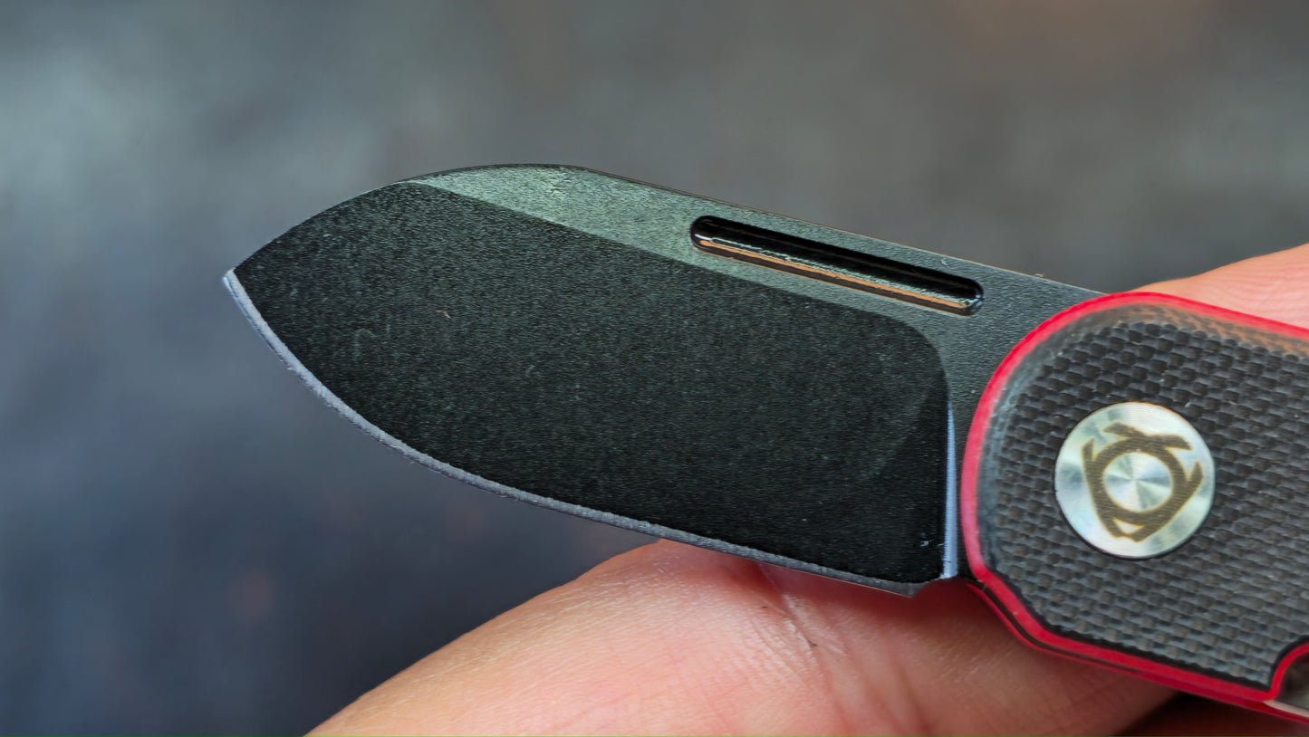 SixLeaf SL-75B-Black Micro Mini Folding Knife G10 Handle D2 Blade