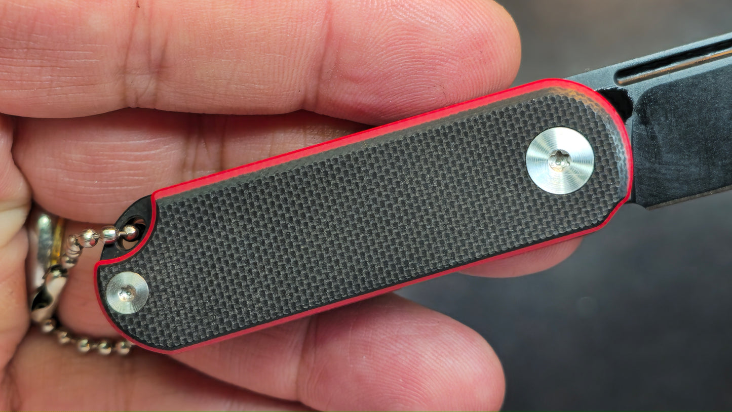 SixLeaf SL-75B-Black Micro Mini Folding Knife G10 Handle D2 Blade