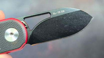 SixLeaf SL-75A-Black Micro Mini Folding Knife G10 Handle D2 Blade