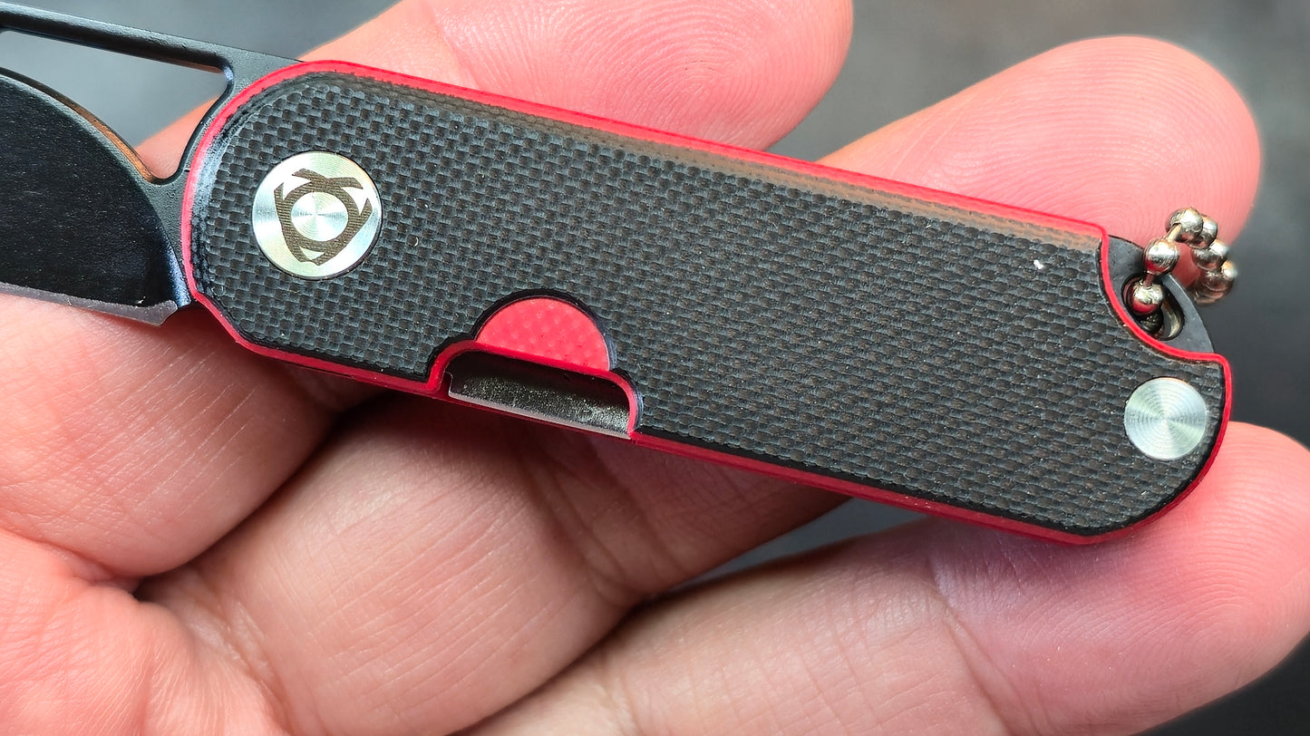 SixLeaf SL-75A-Black Micro Mini Folding Knife G10 Handle D2 Blade