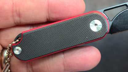 SixLeaf SL-75A-Black Micro Mini Folding Knife G10 Handle D2 Blade