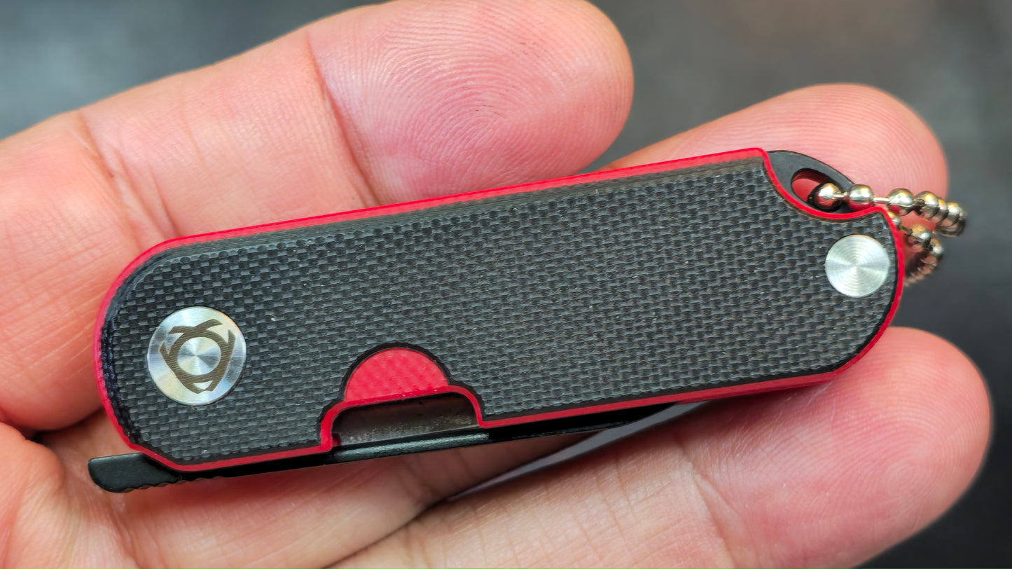 SixLeaf SL-75A-Black Micro Mini Folding Knife G10 Handle D2 Blade