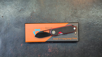 SixLeaf SL-75A-Black Micro Mini Folding Knife G10 Handle D2 Blade