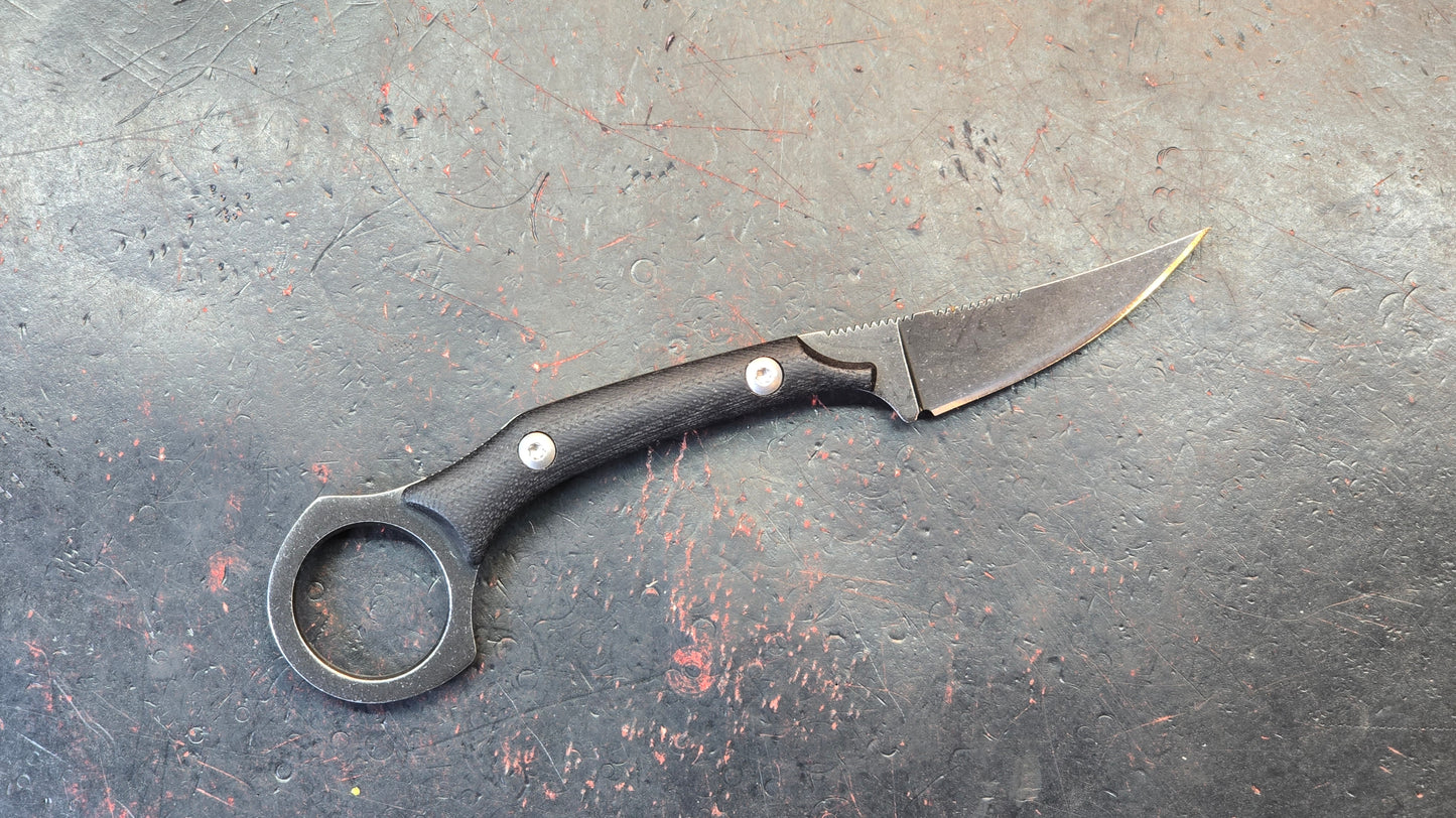 ITOKEY Tactical Knife EDC Fixed Knife G10 Handle with Kydex sheath, D2 Blade Full Tang