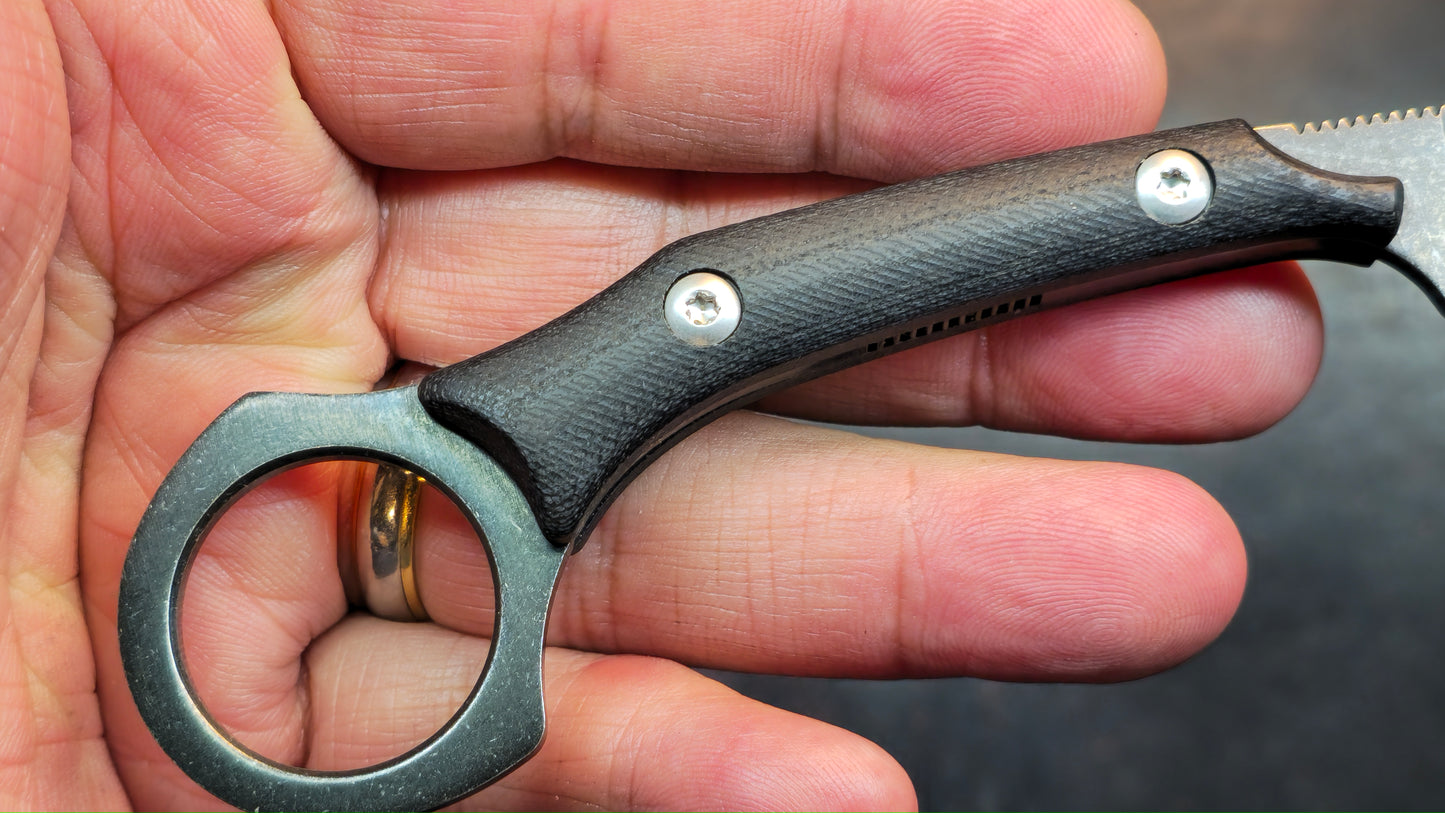 ITOKEY Tactical Knife EDC Fixed Knife G10 Handle with Kydex sheath, D2 Blade Full Tang