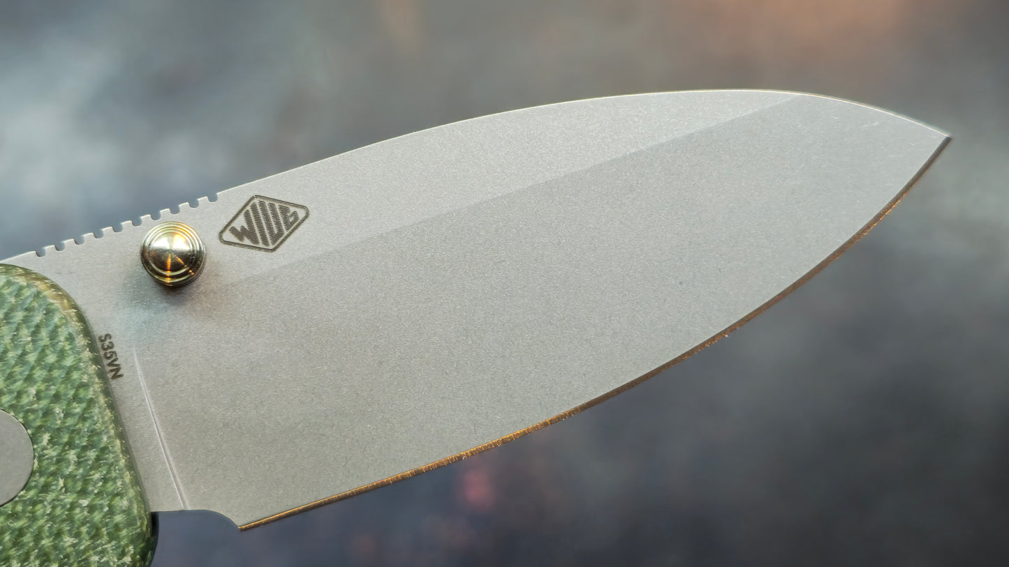 WE Banter 2 Green Canvas Micarta Handle S35VN Blade