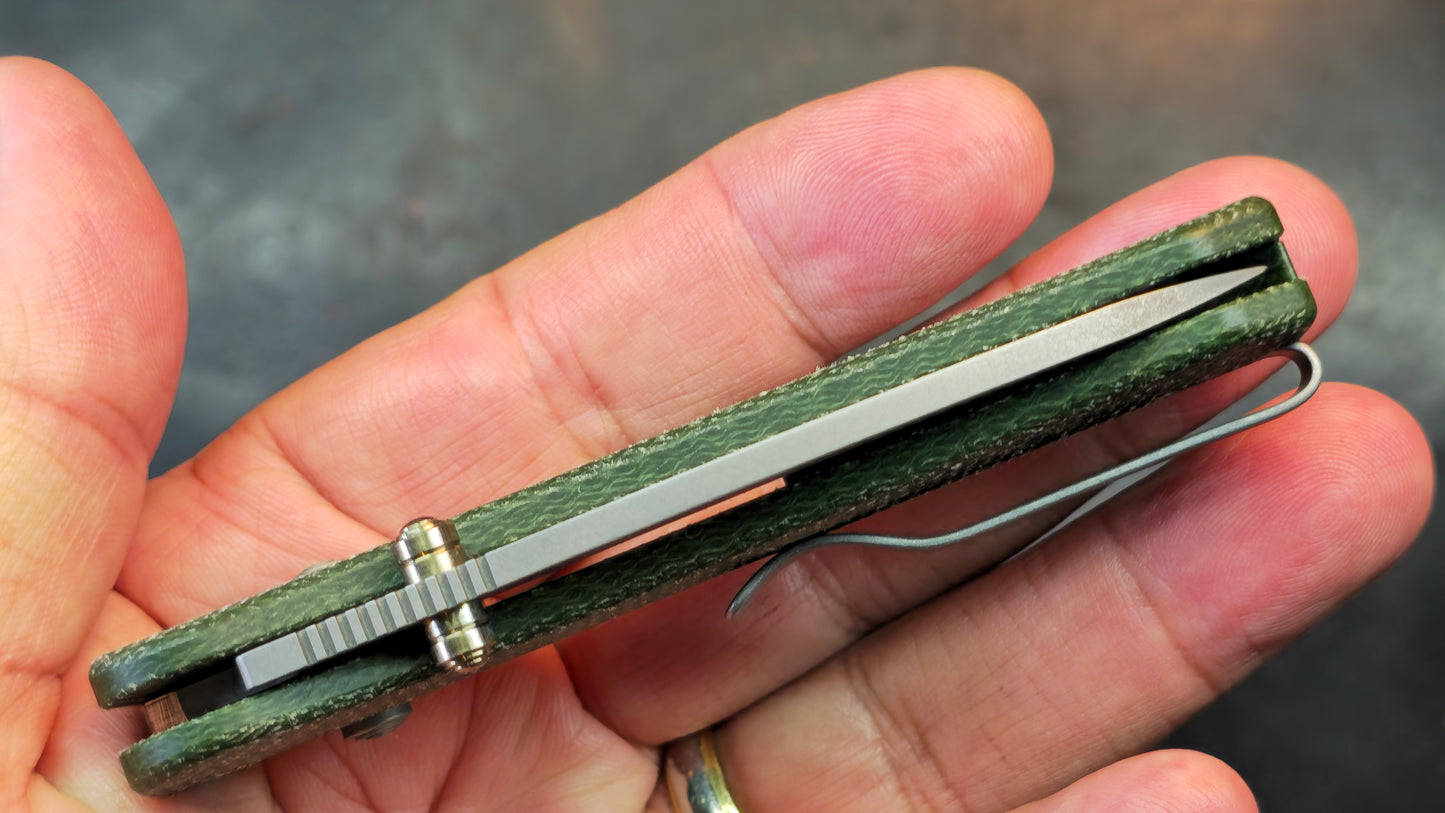 WE Banter 2 Green Canvas Micarta Handle S35VN Blade