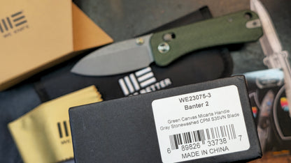 WE Banter 2 Green Canvas Micarta Handle S35VN Blade