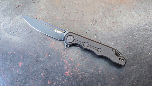 Kubey Mizo Folding Knife Black G10 Handle 14C28N