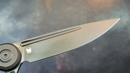 Kubey Mizo Folding Knife Black G10 Handle 14C28N