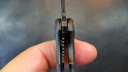 Kubey Mizo Folding Knife Black G10 Handle 14C28N