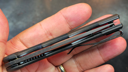 Kubey Mizo Folding Knife Black G10 Handle 14C28N