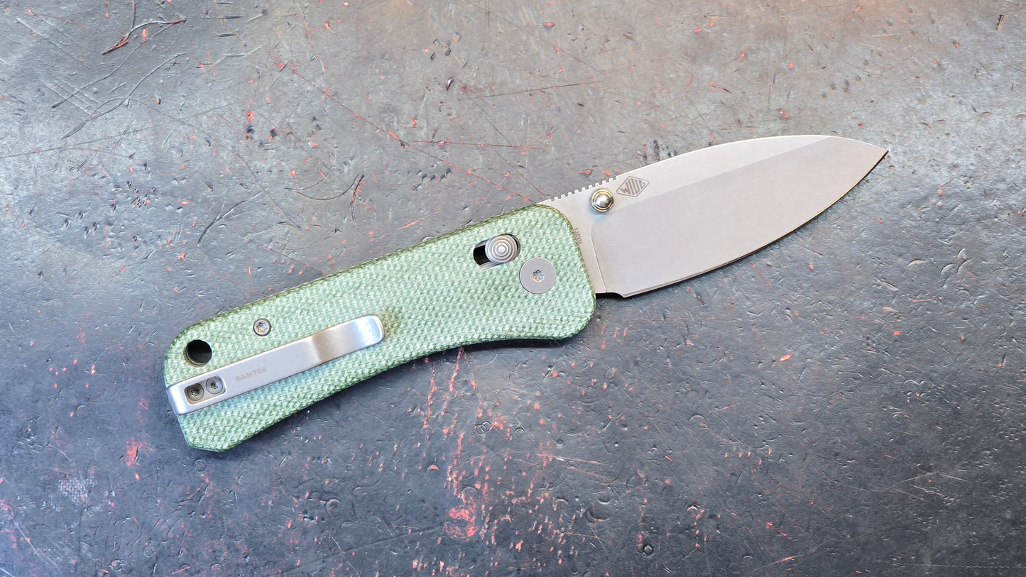 WE Banter 2 Green Canvas Micarta Handle S35VN Blade (USED)
