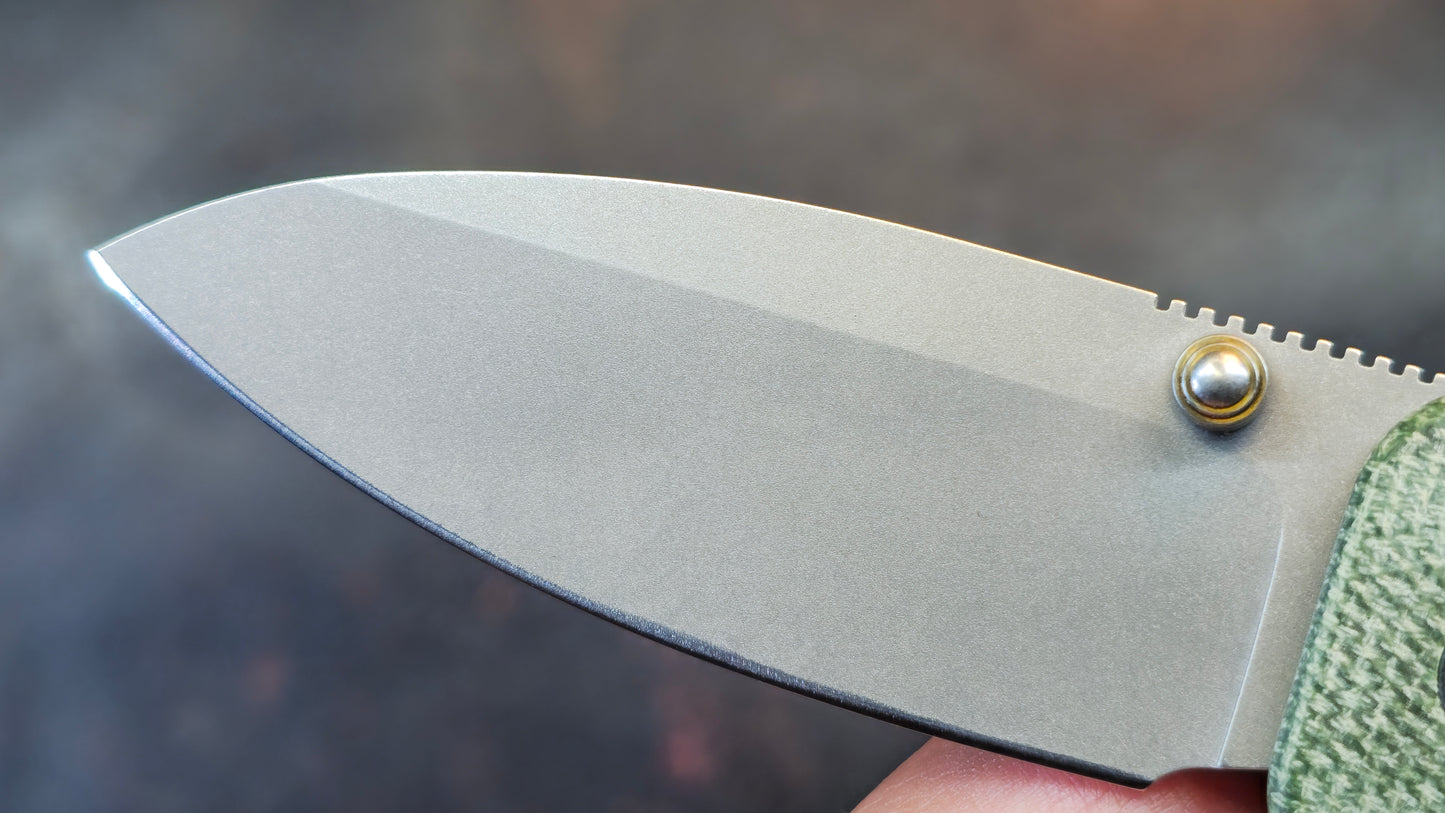 WE Banter 2 Green Canvas Micarta Handle S35VN Blade (USED)