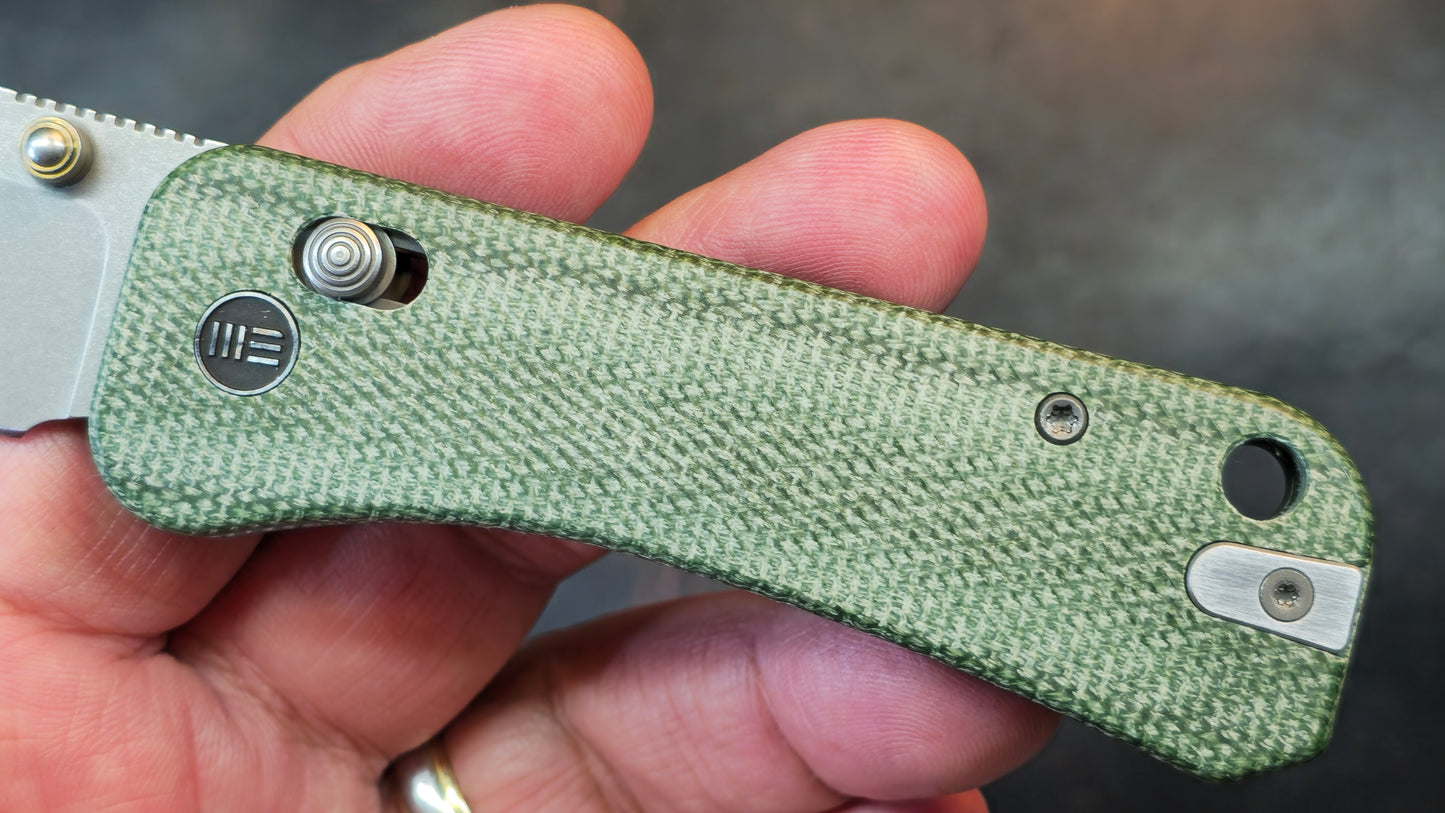WE Banter 2 Green Canvas Micarta Handle S35VN Blade (USED)