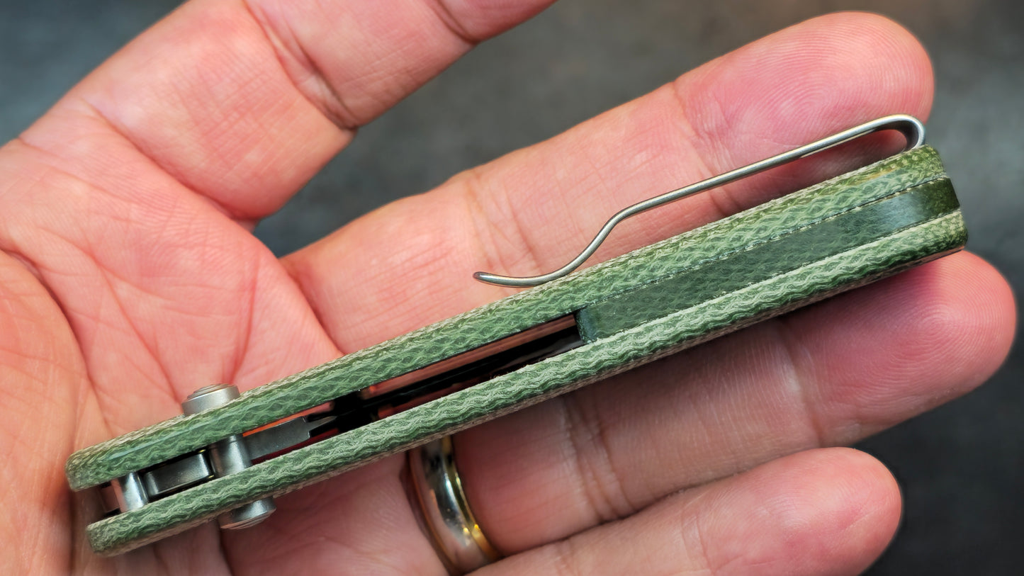 WE Banter 2 Green Canvas Micarta Handle S35VN Blade (USED)