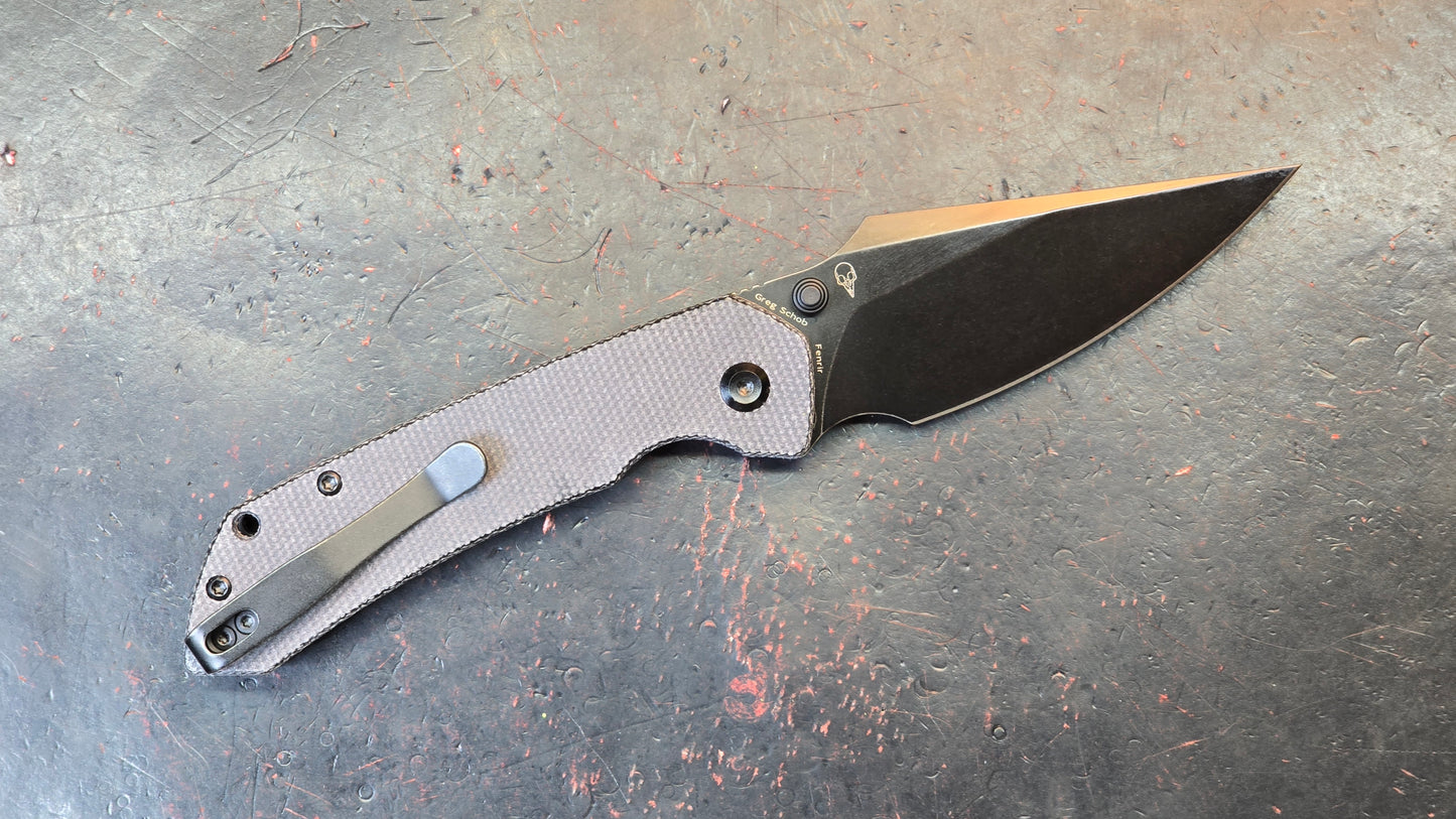 Tenable Fenrir Folding Knife Black Micarta Handle 14C28N Harpoon