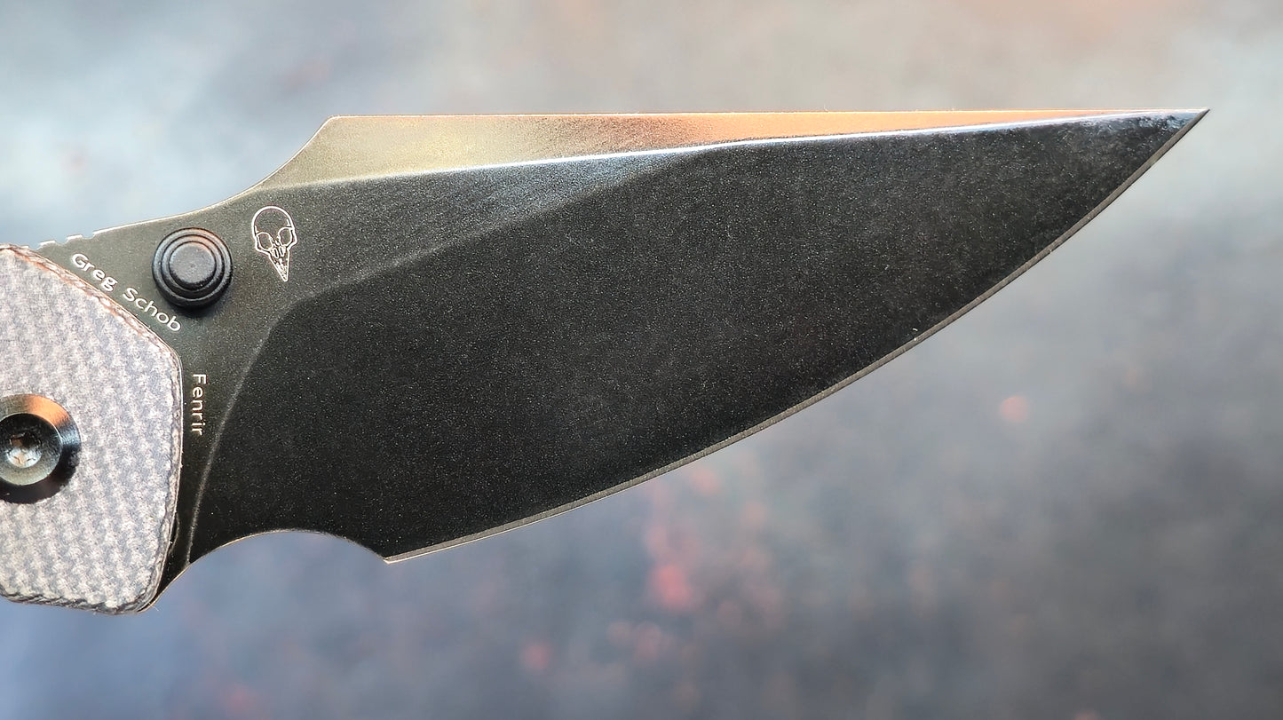 Tenable Fenrir Folding Knife Black Micarta Handle 14C28N Harpoon