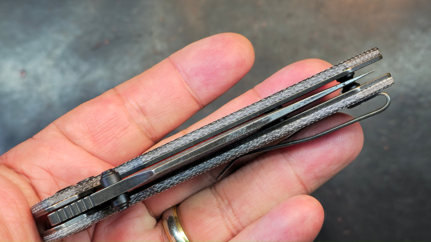 Tenable Fenrir Folding Knife Black Micarta Handle 14C28N Harpoon