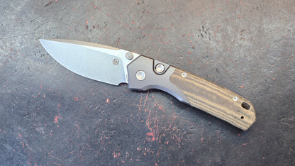 Vosteed Psyop Folding Knife Green Norplex UltreX Micarta Handle S35VN