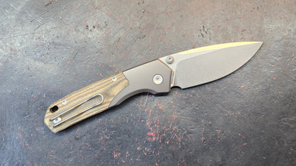 Vosteed Psyop Folding Knife Green Norplex UltreX Micarta Handle S35VN